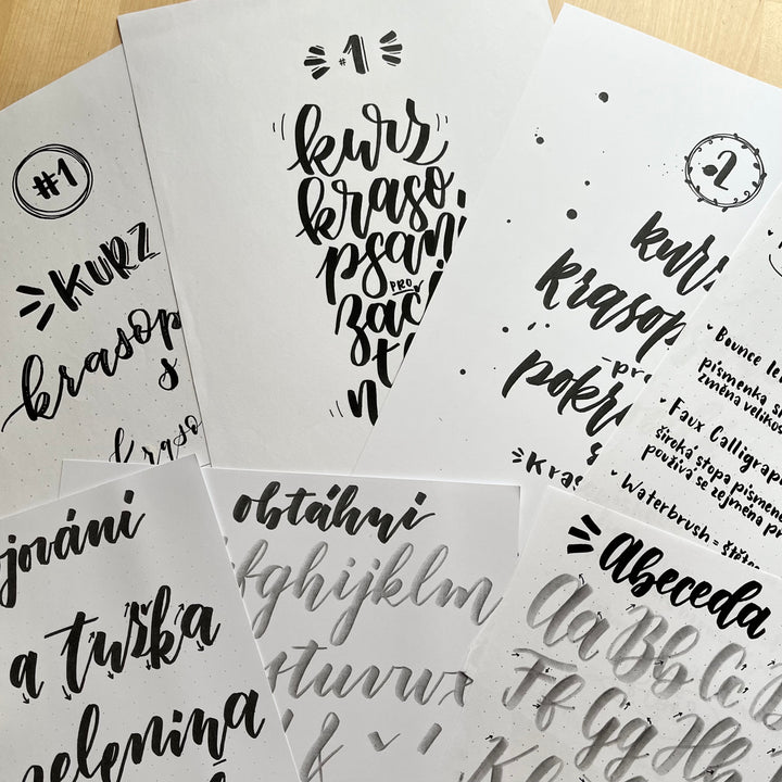 Krasopsaní brushpenem – Skripta 1 | pro začátečníky Krasopiska