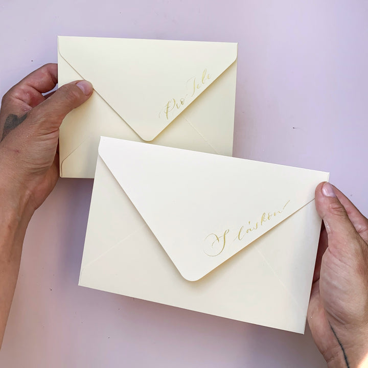 Obálka A6/B6 – Krémová | Ručně vyráběná s možností nadepsání Ely