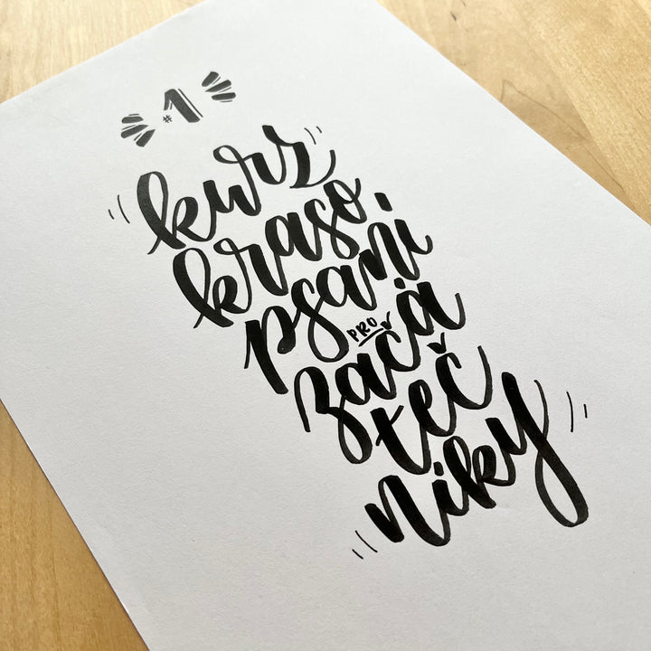 Krasopsaní brushpenem – Skripta 2 | pro začátečníky Krasopiska