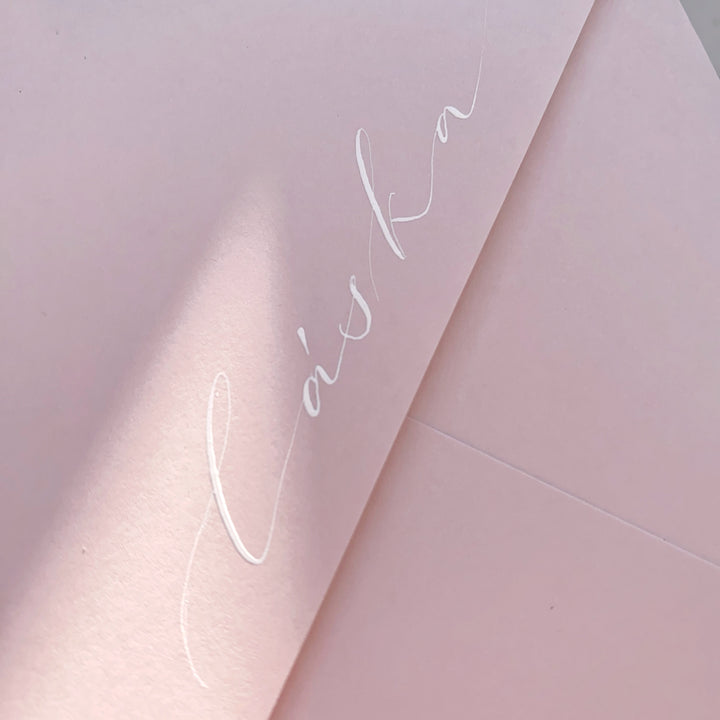 Obálka A6/B6 – Pudrová| Ručně vyráběná s možností nadepsání Ely