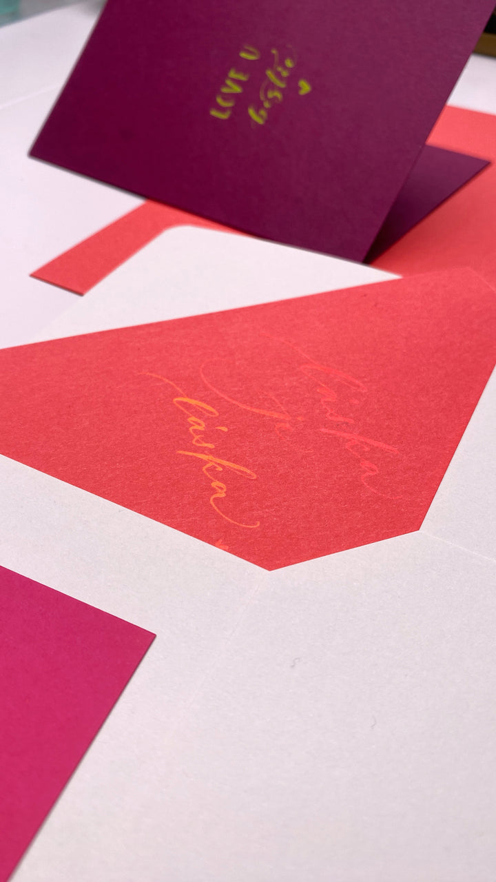 Prázdné přáníčko A6 – korálové, hlazené, 300 g/m² Ely