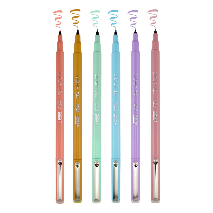 Marvy Uchida – Le Pen Flex brush pen, sada 6 barev, Pastel Marvy