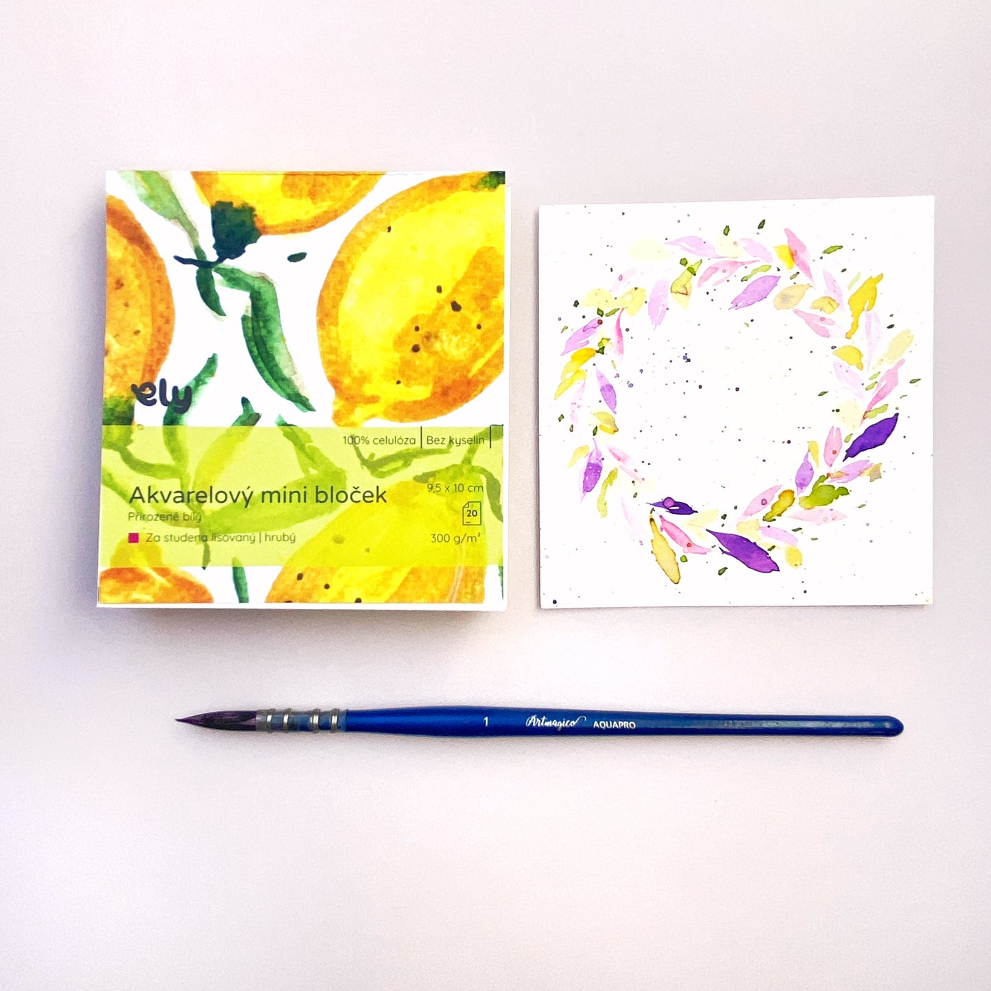Akvarelový mini bloček 9,5x10 cm – 20 listů