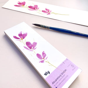 Akvarelový blok – 5 × 14,5 cm, 10 listů, 300 g/m² | na výrobu vlastních záložek Ely