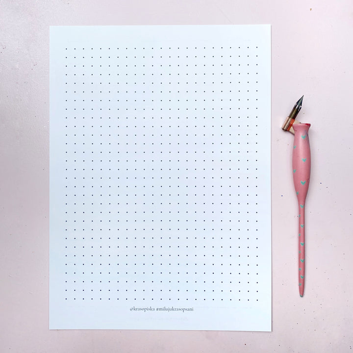 Lenoch na trénink kaligrafie | A4, oboustranný Krasopiska