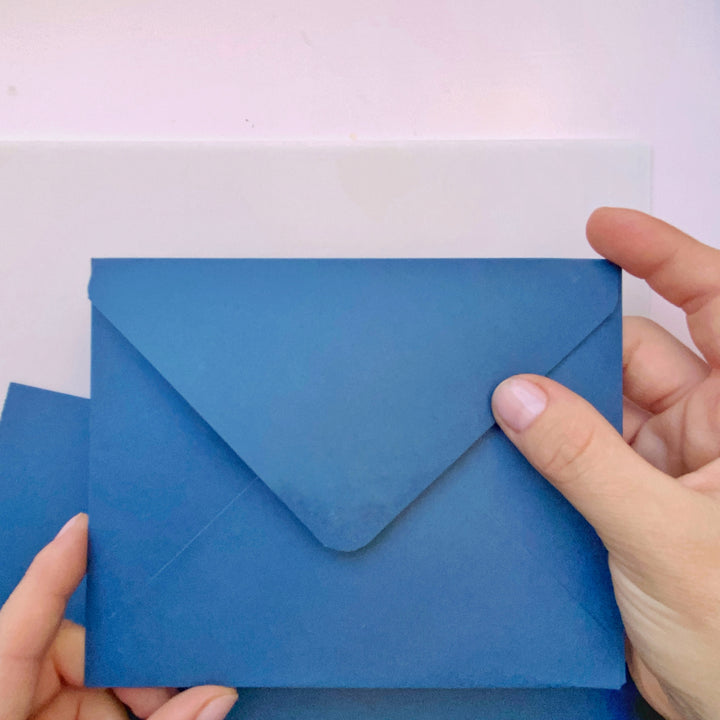 Obálka menší – tmavě modrá, ručně vyráběná | sada 6 ks Ely