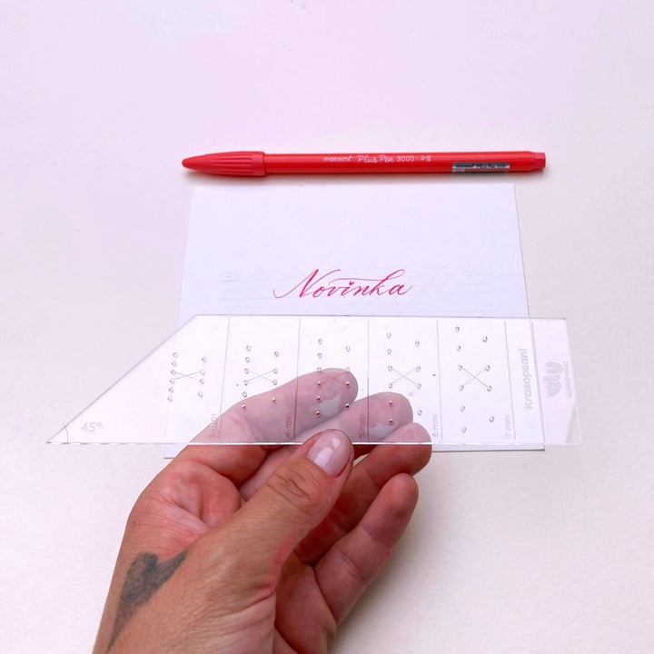 Kaligrafické pravítko na brush lettering, 3–7 mm Ely