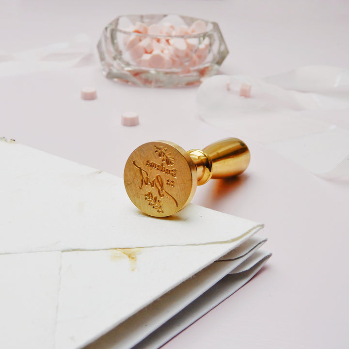 Mosazné pečetidlo – Budeme se brát | průměr 25 mm Krasopiska