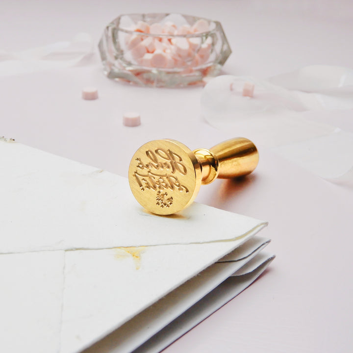 Mosazné pečetidlo – Hodně štěstí | průměr 25 mm Krasopiska