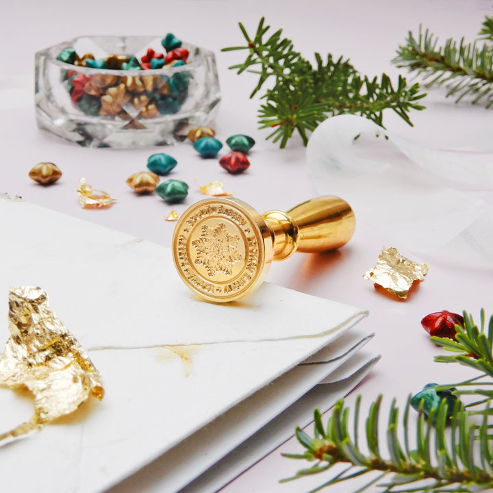 Mosazné pečetidlo – VESELÉ VÁNOCE II | průměr 25 mm Krasopiska