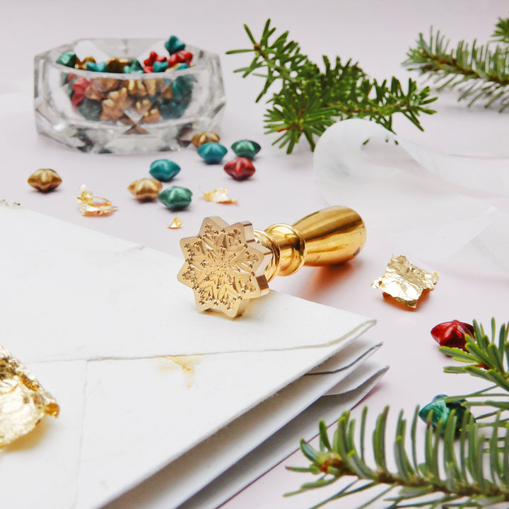 Mosazné pečetidlo – Vločka I | průměr 25 mm Krasopiska