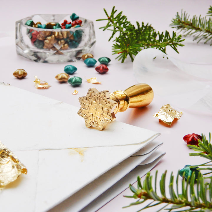 Mosazné pečetidlo – Vločka II | průměr 25 mm Krasopiska