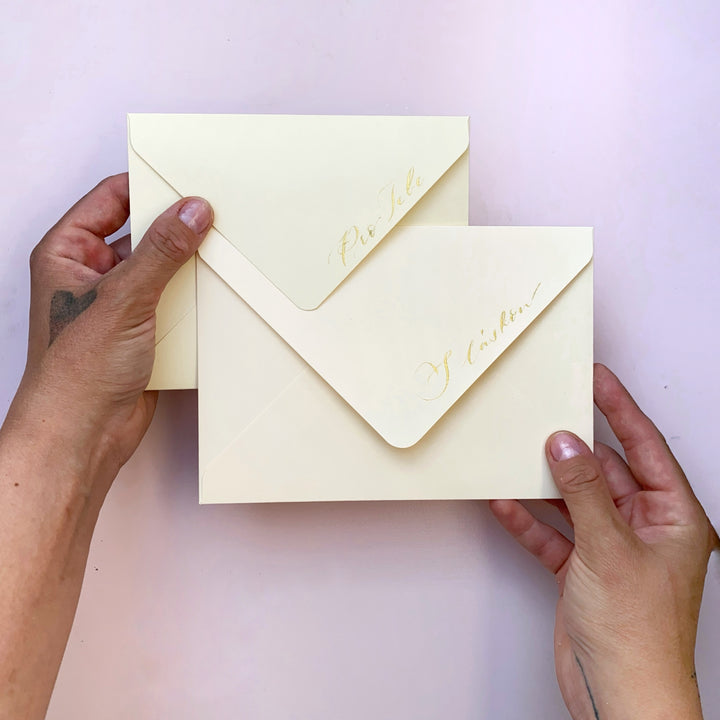 Obálka A6/B6 – Krémová | Ručně vyráběná s možností nadepsání Ely