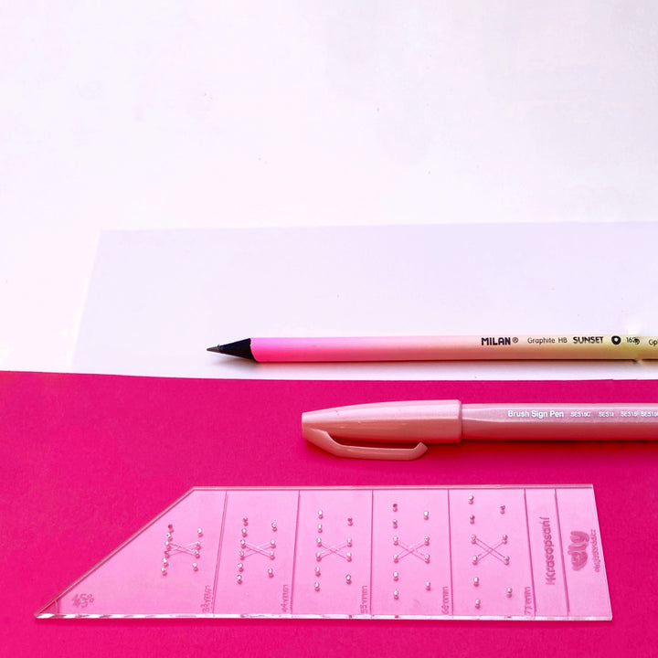 Kaligrafické pravítko na brush lettering, 3–7 mm Ely