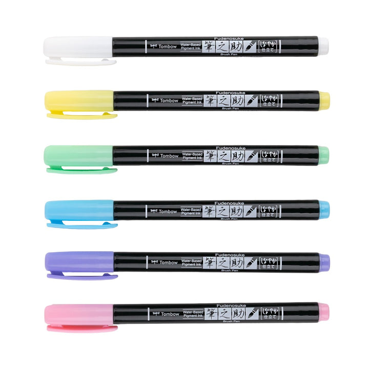 Tombow - Fudenosuke Pastel | sada 6 kusů Tombow