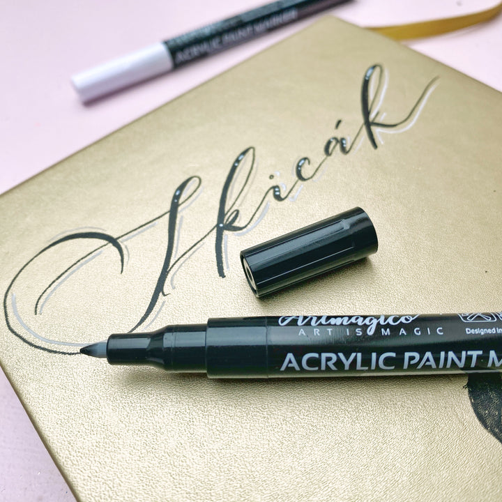 Artmagico – Akrylový popisovač s extra jemným hrotem 0,7 mm, černá ArtMagico