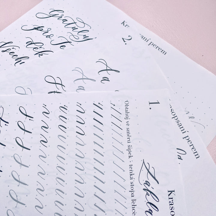 Kaligrafie perem – Skripta 1 | pro začátečníky Krasopiska