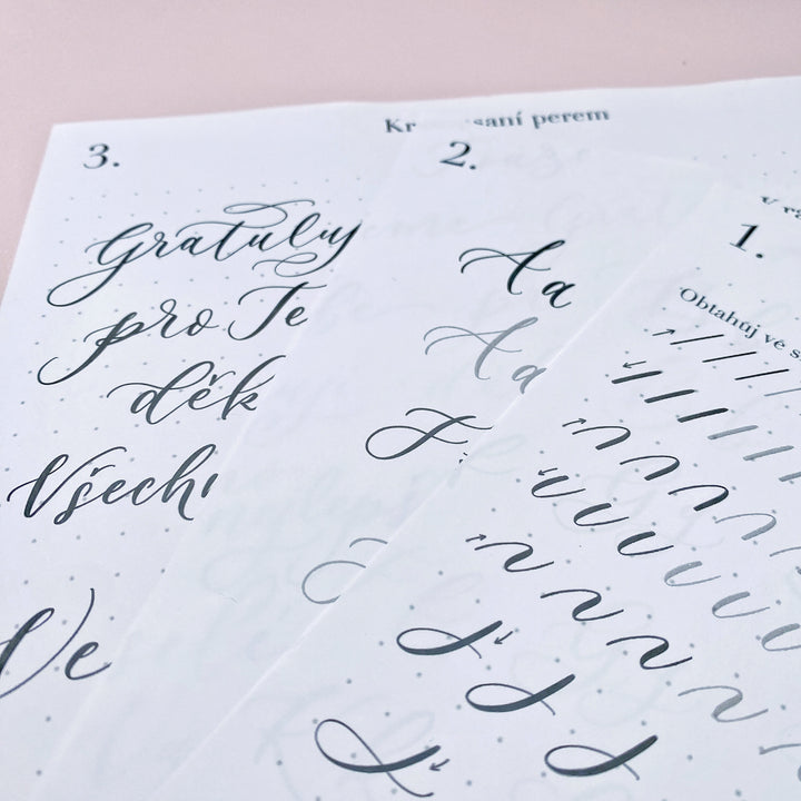 Kaligrafie perem – Skripta 1 | pro začátečníky Krasopiska