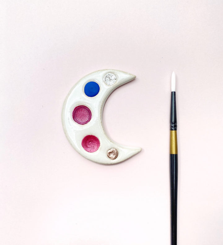 Keramická paletka – Měsíček | naplněná barvami Aurora Krasopiska