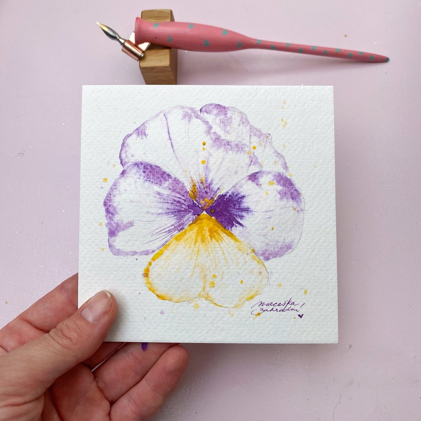 Akvarelový papír, formát 12 x 12 cm