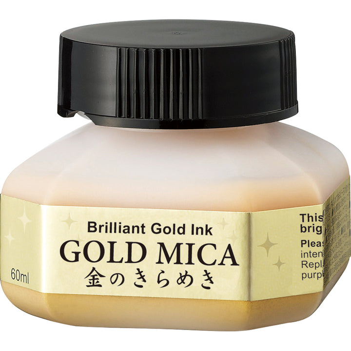 Kuretake Gold Mica Ink – zlatý inkoust s mica efektem, 60 ml Kuretake