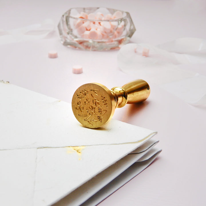 Mosazné pečetidlo – Luční kvítí | průměr 25 mm Krasopiska