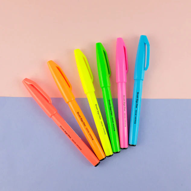 Pentel – Brush Sign Pen | Fluorescent Pentel