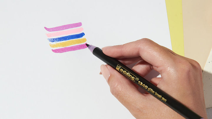 Edding 1340 glitter - Třpytivý brush pen Edding