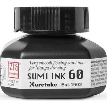 Kuretake Sumi ink - černý inkoust, 60 ml Kuretake