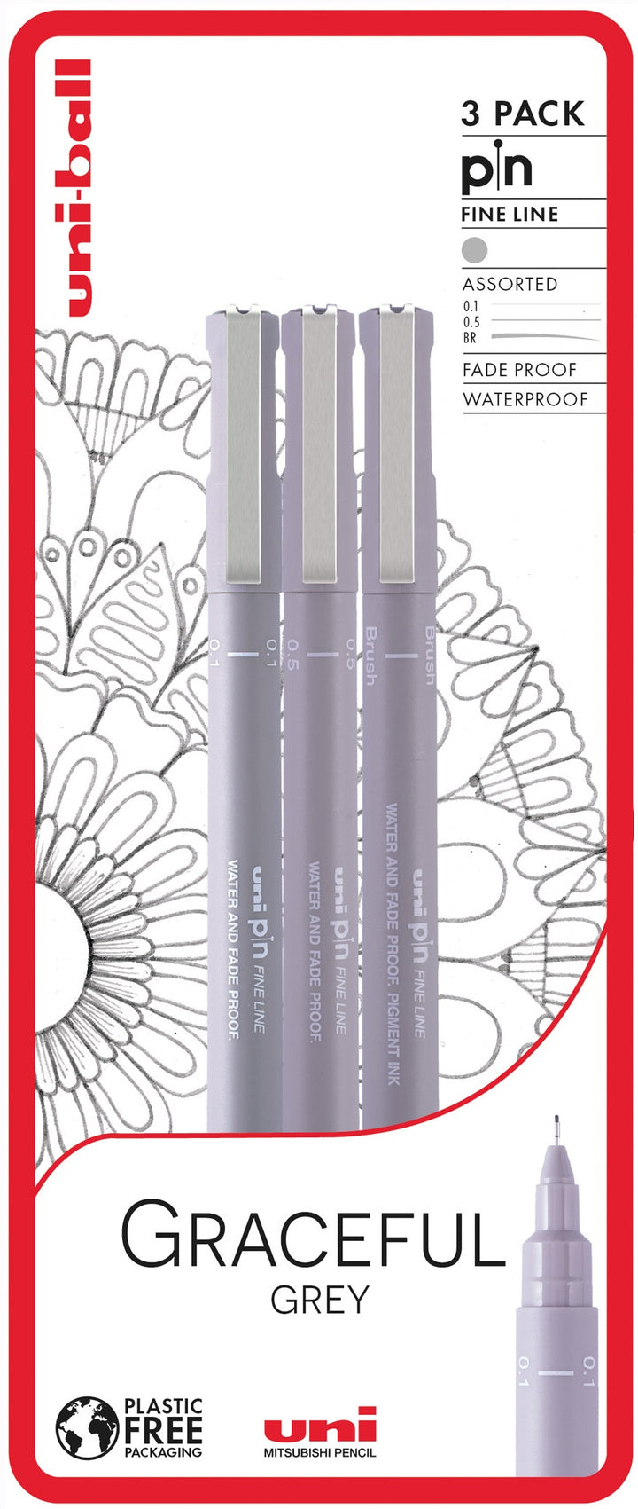 UNI PIN - Graceful Grey sada 3 ks linerů Uni-pin