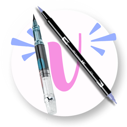 Velké brush peny a brush pera