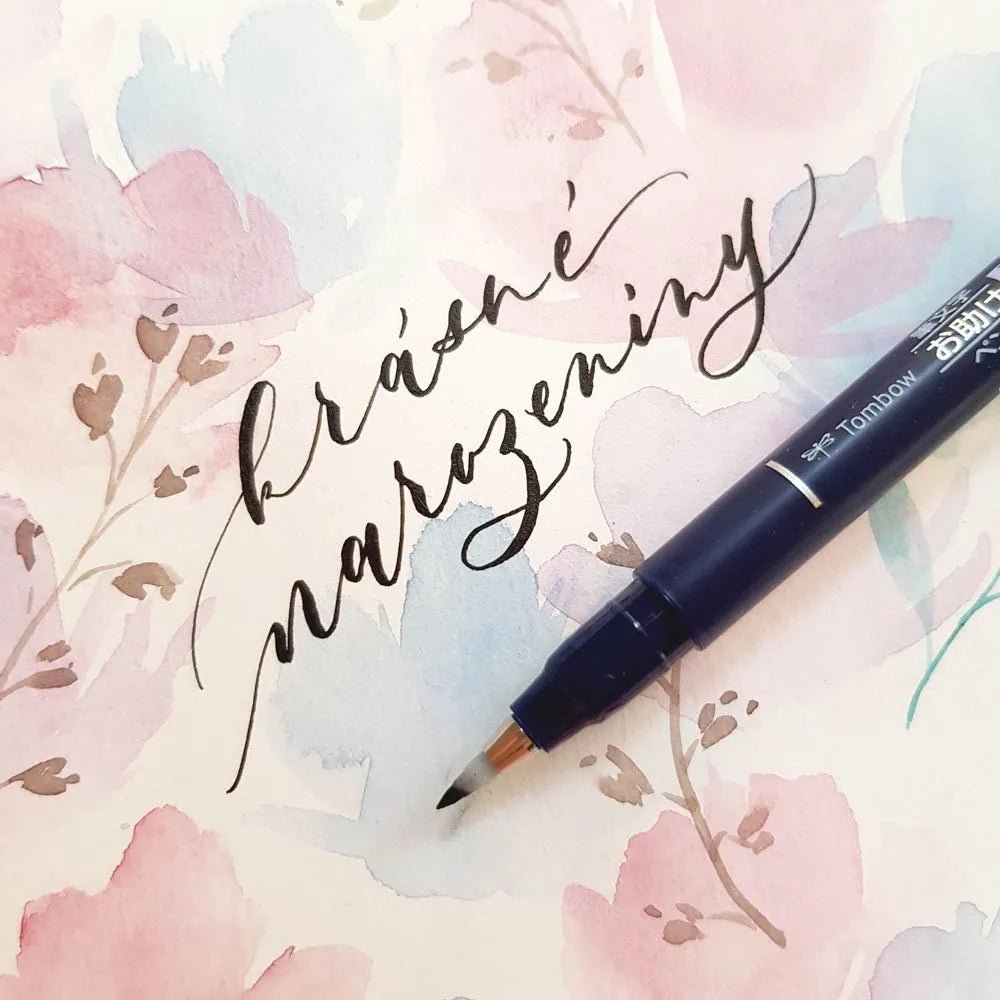 Tombow Fudenosuke, akvarelové přání k narozeninám