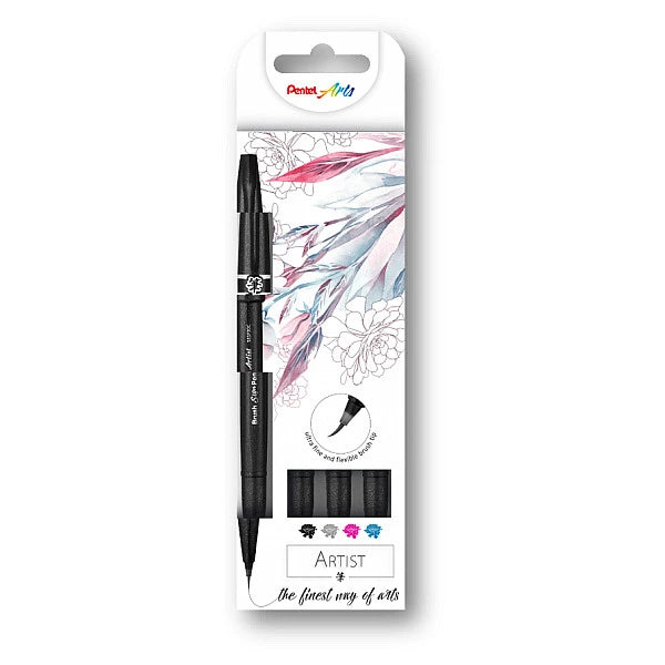 Pentel – Sada Brush Sign Pen Artist, 4 ks Pentel