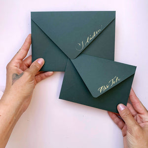 Luxusní obálka Lesní- ručně vyráběná, ve dvou velikostech, s možností ručního nadepsání Krasopiska