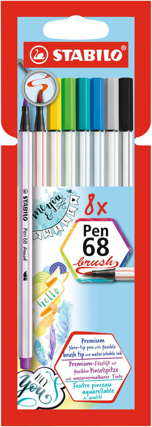 STABILO Pen 68 brush – sada 8 štětcových fixů STABILO