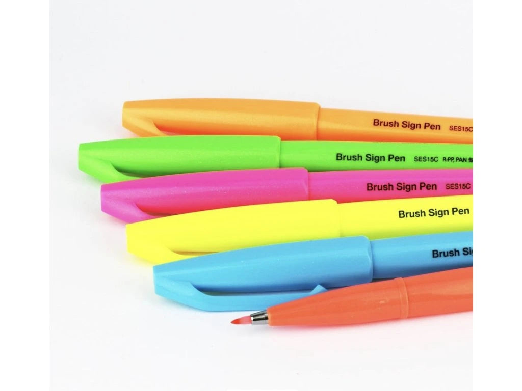 Pentel – Brush Sign Pen | Fluorescent Pentel