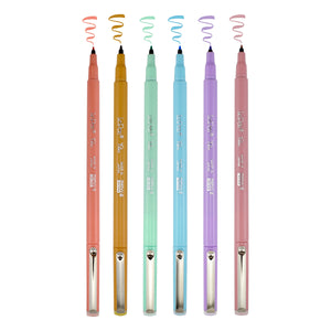 Marvy Uchida – Le Pen Flex brush pen, sada 6 barev, Pastel Marvy