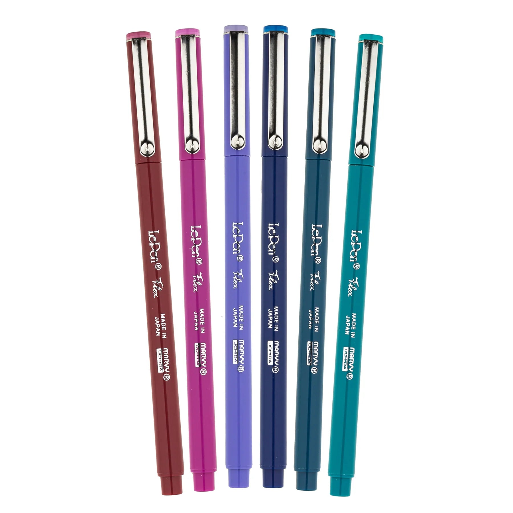 Marvy Uchida – Le Pen Flex brush pen, sada 6 barev, Jewel Marvy