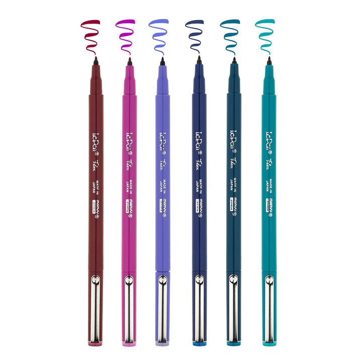 Marvy Uchida – Le Pen Flex brush pen, sada 6 barev, Jewel Marvy