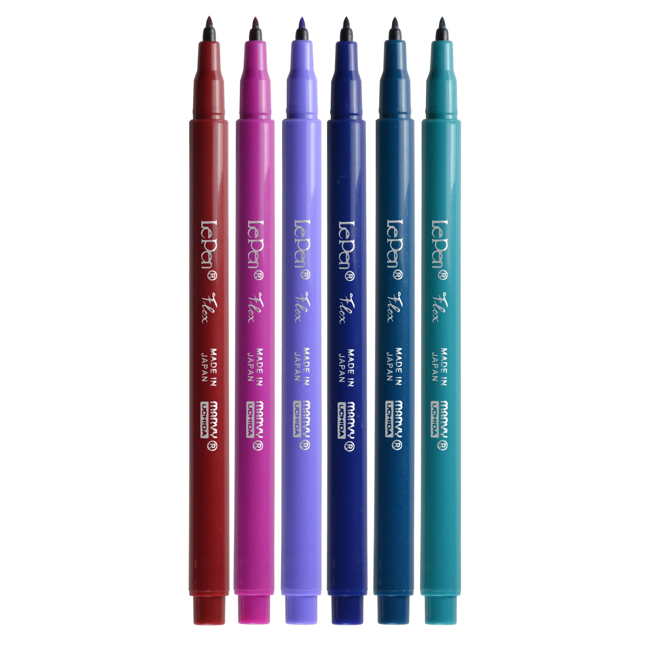 Marvy Uchida – Le Pen Flex brush pen, sada 6 barev, Jewel Marvy