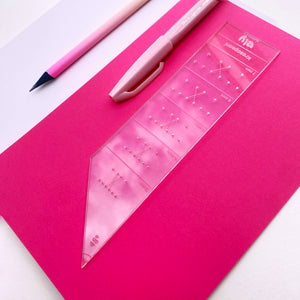 Kaligrafické pravítko na brush lettering, 3–7 mm Ely