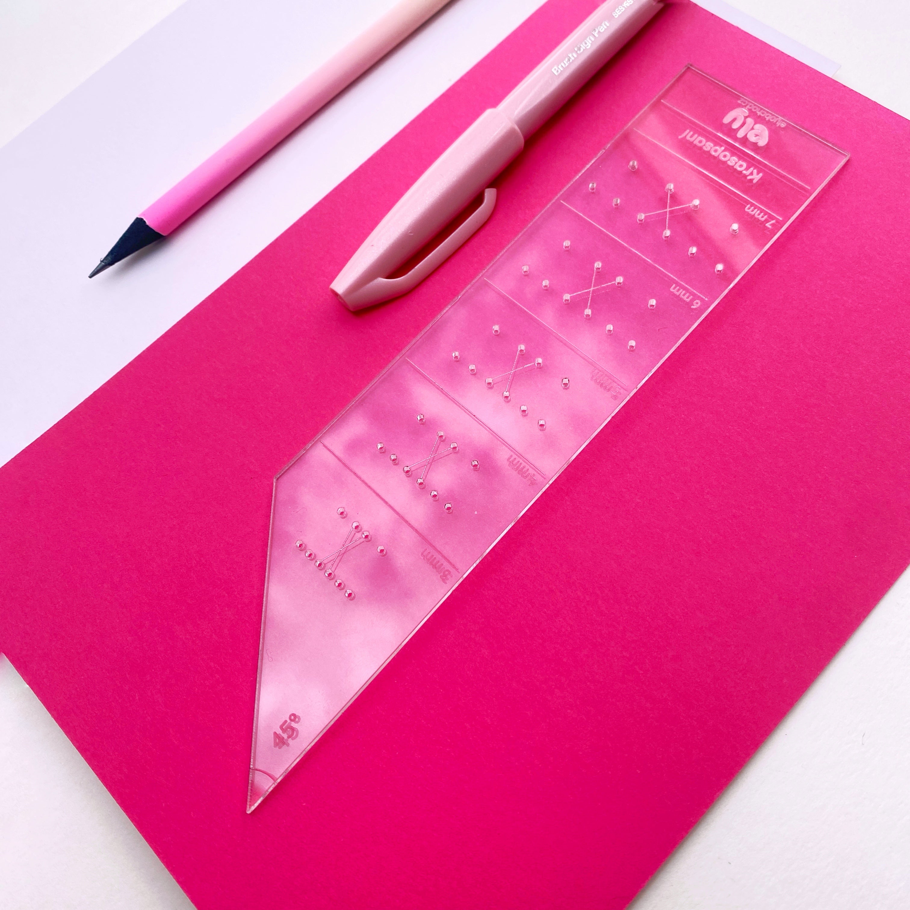 Kaligrafické pravítko na brush lettering, 3–7 mm Ely