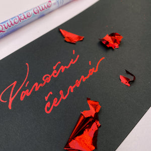 Metalické plátky – Vánoční červená (Limitovaná edice) 8,5 x 8,5 cm Krasopiska