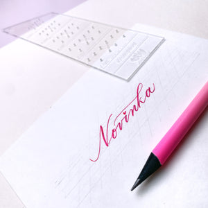 Kaligrafické pravítko na brush lettering, 3–7 mm Ely