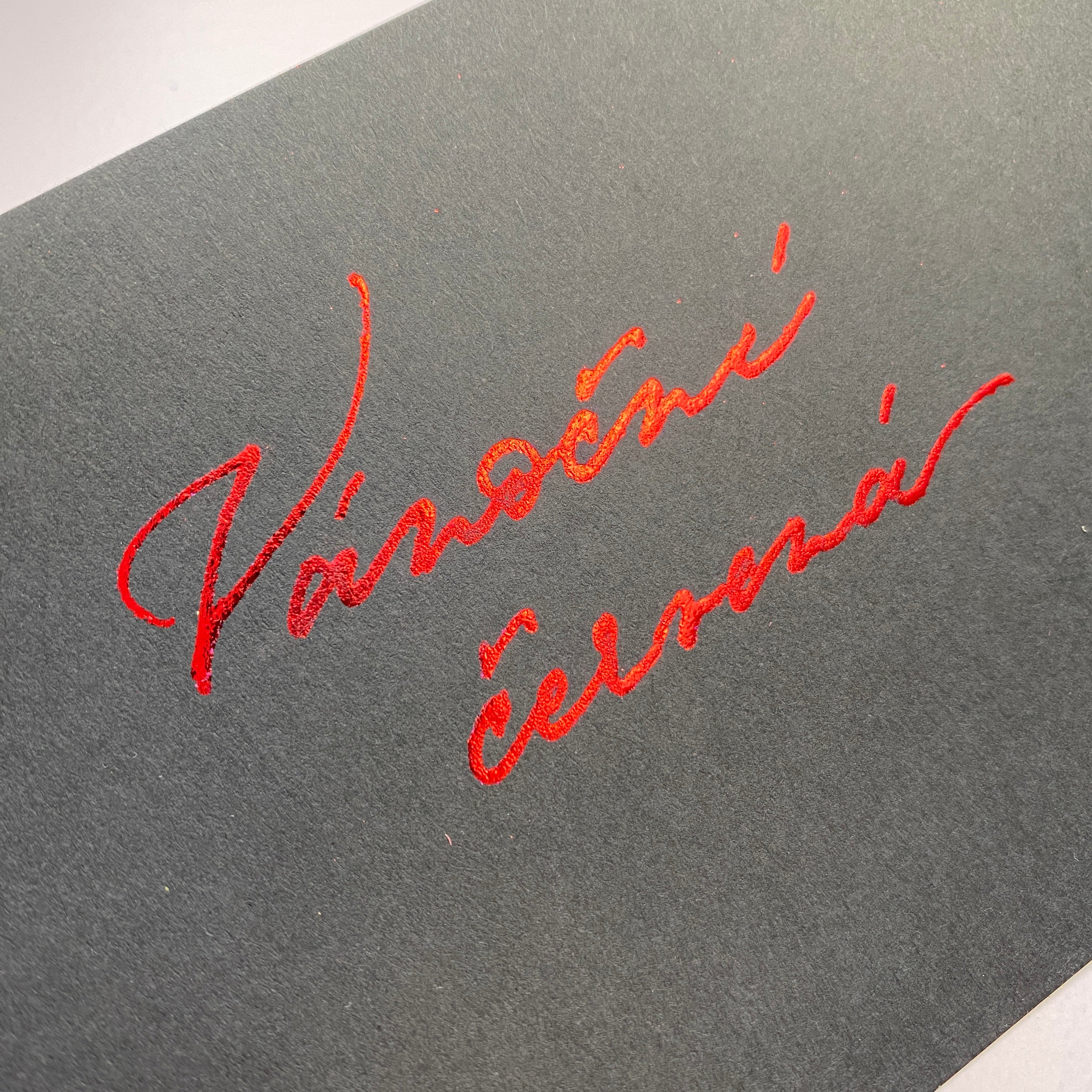 Metalické plátky – Vánoční červená (Limitovaná edice) 8,5 x 8,5 cm Krasopiska