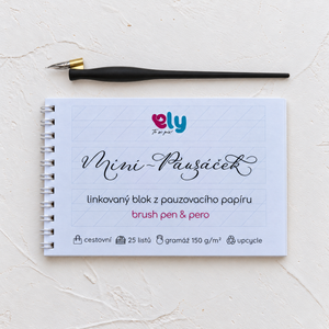 Mini Pauzáček – pauzovací blok na kaligrafii s lenochem Ely