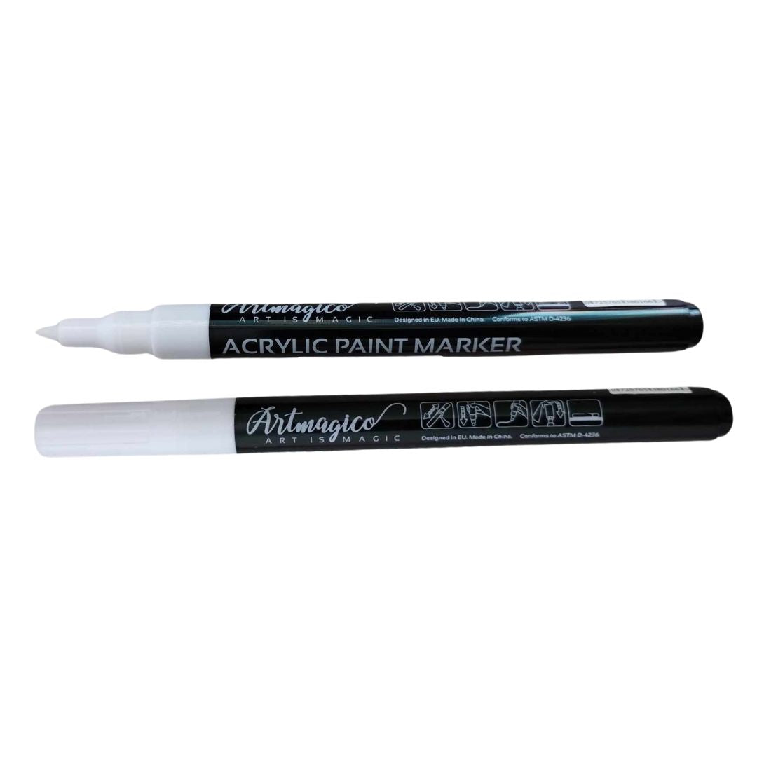 Artmagico – Akrylový popisovač s extra jemným hrotem 0,7 mm, bílá ArtMagico