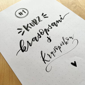 Krasopsaní brushpenem – Skripta 1 | pro začátečníky Krasopiska