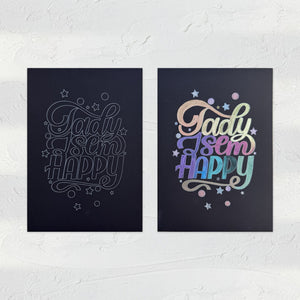 Vybarvi si lettering – černé omalovánky A5, 2 ks @girl_with_marker