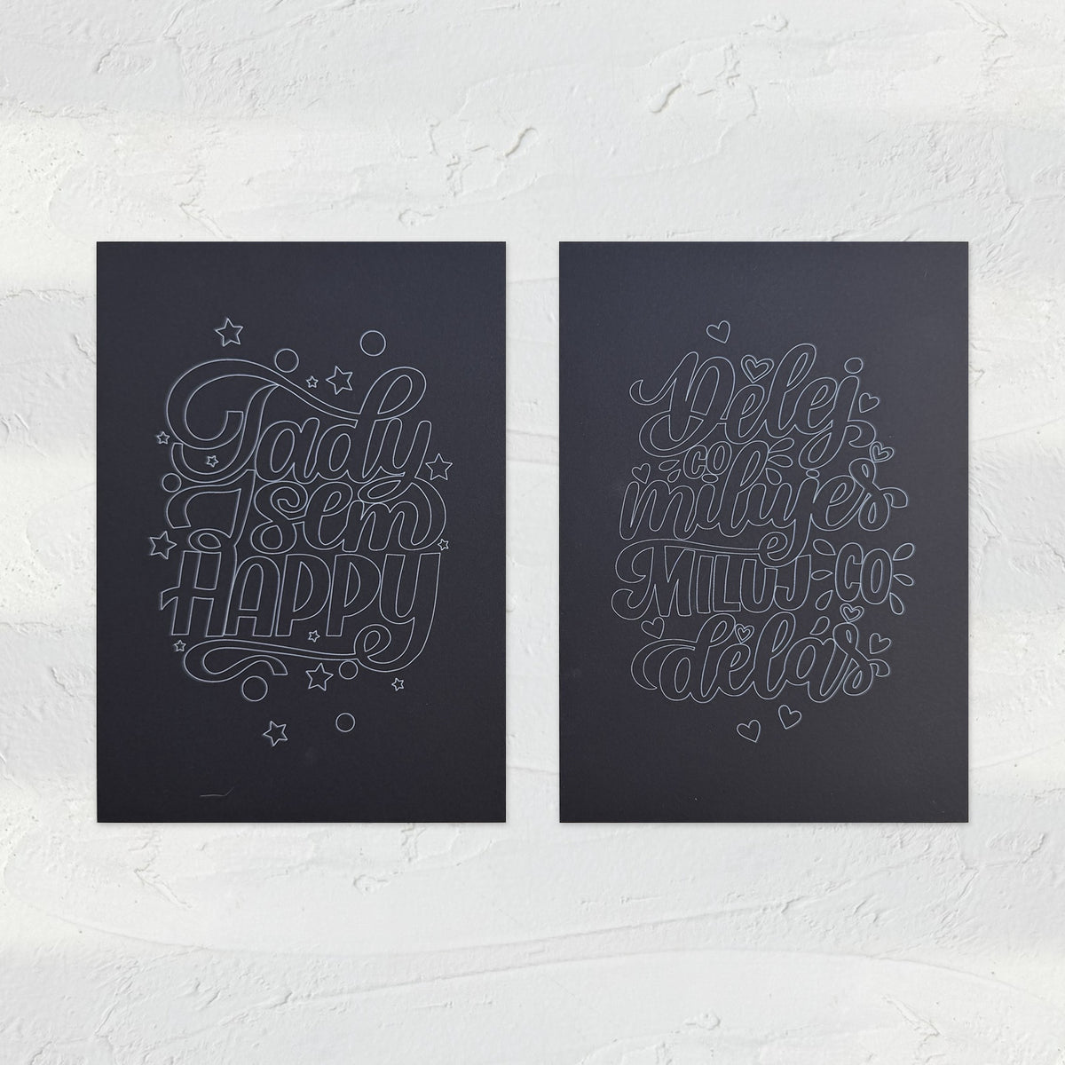 Vybarvi si lettering – černé omalovánky A5, 2 ks @girl_with_marker